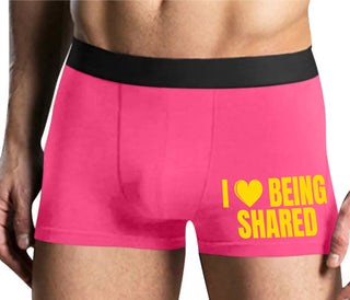 I Love Being Shared - Mens Pink Boxer Brief