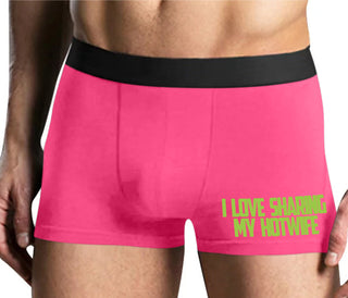 I Love To Share My Hotwife - Mens Pink Boxer Brief