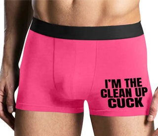 I'm The Clean Up Cuck - Mens Pink Boxer Brief