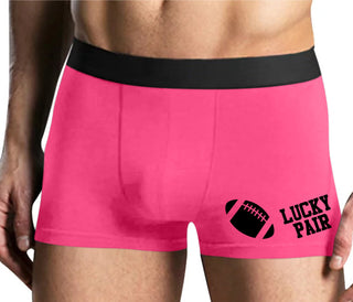 Lucky Pair - Football - Mens Pink Boxer Brief