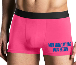 Men With Tattoos Fuck Better - Mens Pink Boxer Brief