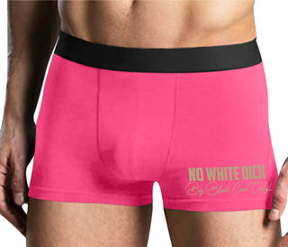 No White Dick - Big Black Cock Only - Mens Pink Boxer Brief