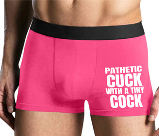 Pathetic Cuck With A Tiny Cock - Mens Pink Boxer Brief