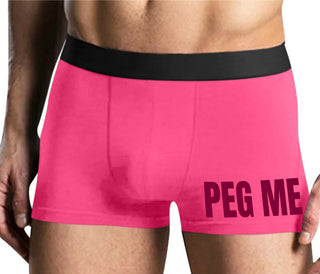 Peg Me - Bold Logo - Mens Pink Boxer Brief