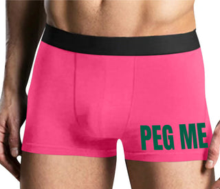 Peg Me - Bold Logo - Mens Pink Boxer Brief