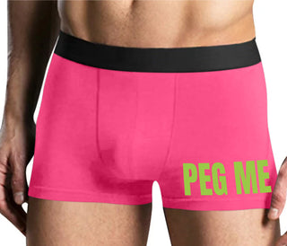 Peg Me - Bold Logo - Mens Pink Boxer Brief