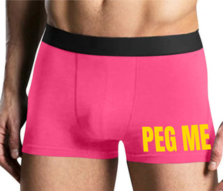 Peg Me - Bold Logo - Mens Pink Boxer Brief