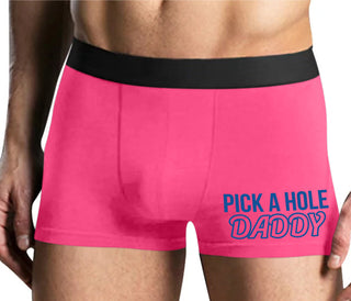 Pick A Hole Daddy - Mens Pink Boxer Brief
