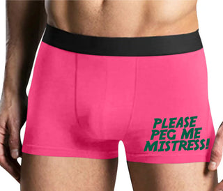 Please Peg Me Mistress - Mens Pink Boxer Brief