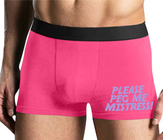 Please Peg Me Mistress - Mens Pink Boxer Brief