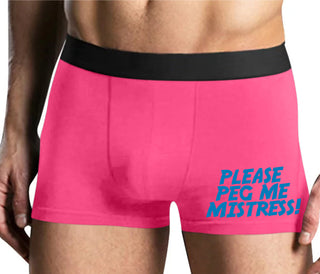 Please Peg Me Mistress - Mens Pink Boxer Brief