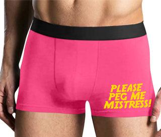 Please Peg Me Mistress - Mens Pink Boxer Brief