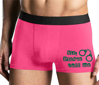 Sir Please Cuff Me - Mens Pink Boxer Brief