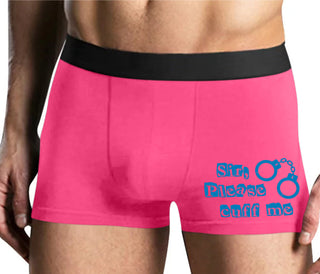 Sir Please Cuff Me - Mens Pink Boxer Brief
