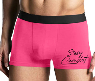 Sissy Cumslut - Mens Pink Boxer Brief
