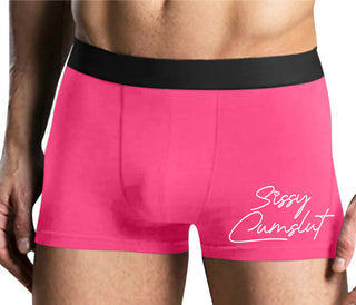Sissy Cumslut - Mens Pink Boxer Brief