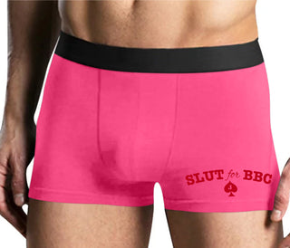 Slut For Big Black Cock - Jack Of Spades - Mens Pink Boxer Brief