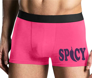 Spicy - Cute Pepper Logo - Mens Pink Boxer Brief
