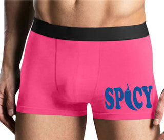 Spicy - Cute Pepper Logo - Mens Pink Boxer Brief
