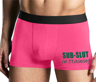 Sub Slut In Training - Mens Pink Boxer Brief