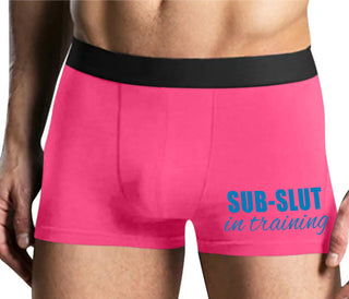 Sub Slut In Training - Mens Pink Boxer Brief