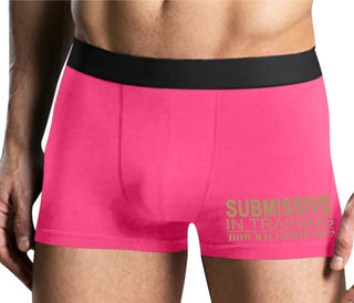 Submissive In Training How May I Serve You - Mens Pink Boxer Brief