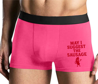 I Suggest The Sausage - Mens Pink Boxer Brief