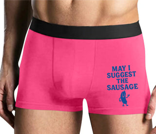 I Suggest The Sausage - Mens Pink Boxer Brief