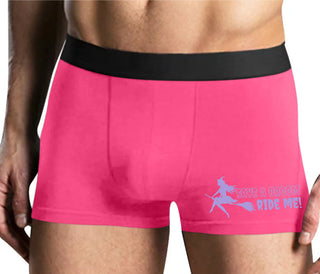 Save A Broom - Ride Me - Witch - Mens Pink Boxer Brief