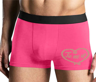 Tie Me Up - Cute Rope Design - Mens Pink Boxer Brief