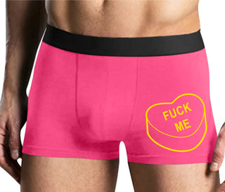 Fuck Me - Valentines Day Candy - Mens Pink Boxer Brief