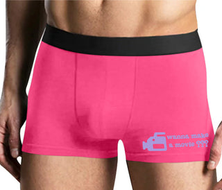 Wanna Make A Movie - Mens Pink Boxer Brief