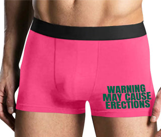 Warning May Cause Erections - Mens Pink Boxer Brief