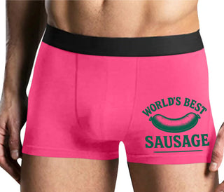 Worlds Best Sausage - Mens Pink Boxer Brief