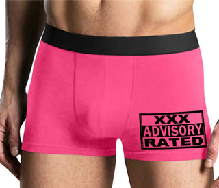 XXX Rated  Advisory Warning - Mens Pink Boxer Brief