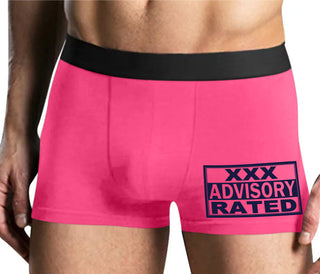 XXX Rated  Advisory Warning - Mens Pink Boxer Brief