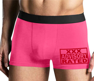XXX Rated  Advisory Warning - Mens Pink Boxer Brief