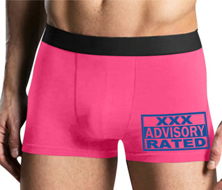 XXX Rated  Advisory Warning - Mens Pink Boxer Brief