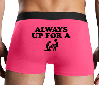 Always Up For A Threesome - Pink Boxer Brief