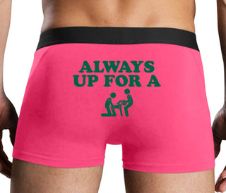 Always Up For A Threesome - Pink Boxer Brief