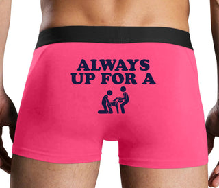 Always Up For A Threesome - Pink Boxer Brief