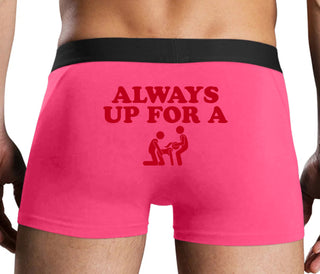 Always Up For A Threesome - Pink Boxer Brief