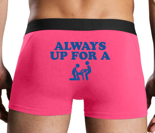 Always Up For A Threesome - Pink Boxer Brief