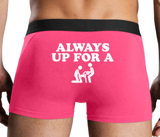 Always Up For A Threesome - Pink Boxer Brief