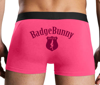 Badge Bunny for LEO Wife or Girlfriend - Pink Boxer Brief