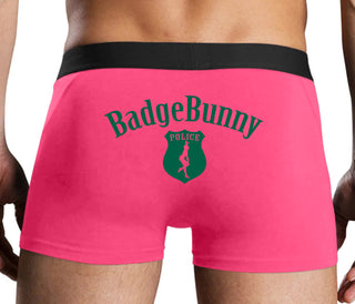 Badge Bunny for LEO Wife or Girlfriend - Pink Boxer Brief