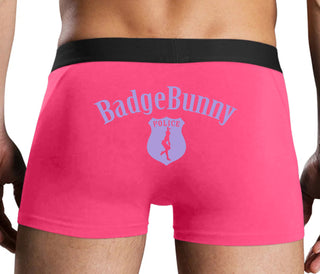 Badge Bunny for LEO Wife or Girlfriend - Pink Boxer Brief