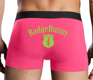 Badge Bunny for LEO Wife or Girlfriend - Pink Boxer Brief