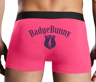Badge Bunny for LEO Wife or Girlfriend - Pink Boxer Brief