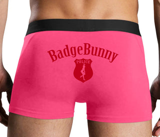 Badge Bunny for LEO Wife or Girlfriend - Pink Boxer Brief